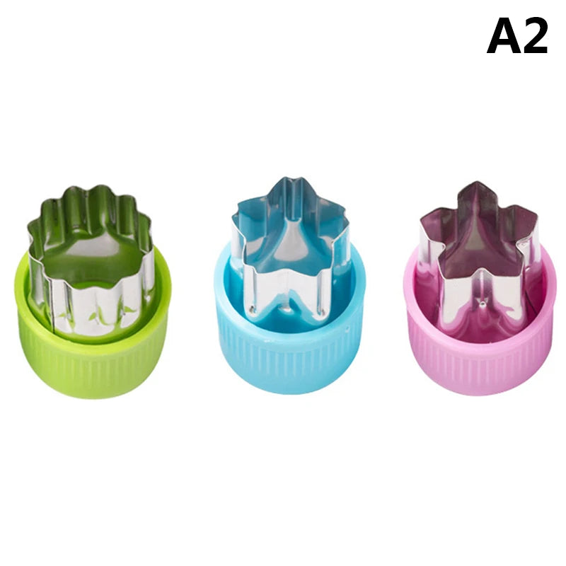3pcs/set Star Heart Shape Vegetables Cutter Plastic Handle Portable Cook Tools Stainless Steel Fruit Cutting Die Kitchen Gadgets【free shipping】