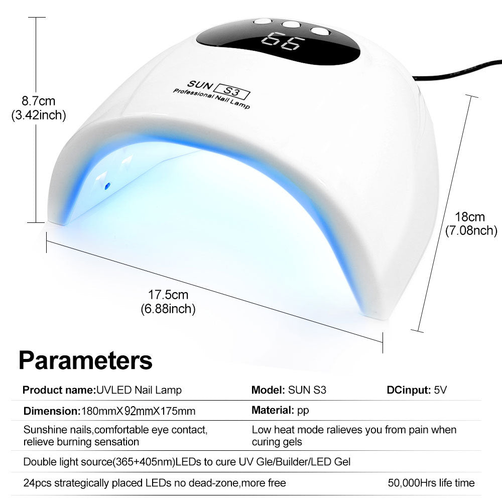 UV Nail Lamp, UV Light For Gel Nails LED Nail Dryer With 3 Timer, Smart Sensor, LCD Display Fast Curing Gel Nail Polish Nail Art Tools Manicure Accessories