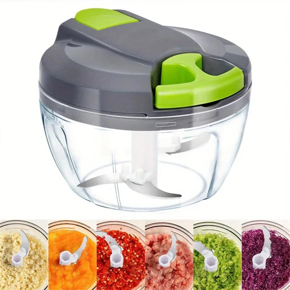 Manual Garlic Chopper Hand Pull String Vegetable Cutter Multifunctional Onions Mincer Ginger Fruits Nuts Kitchen Food Processor 【free shipping】
