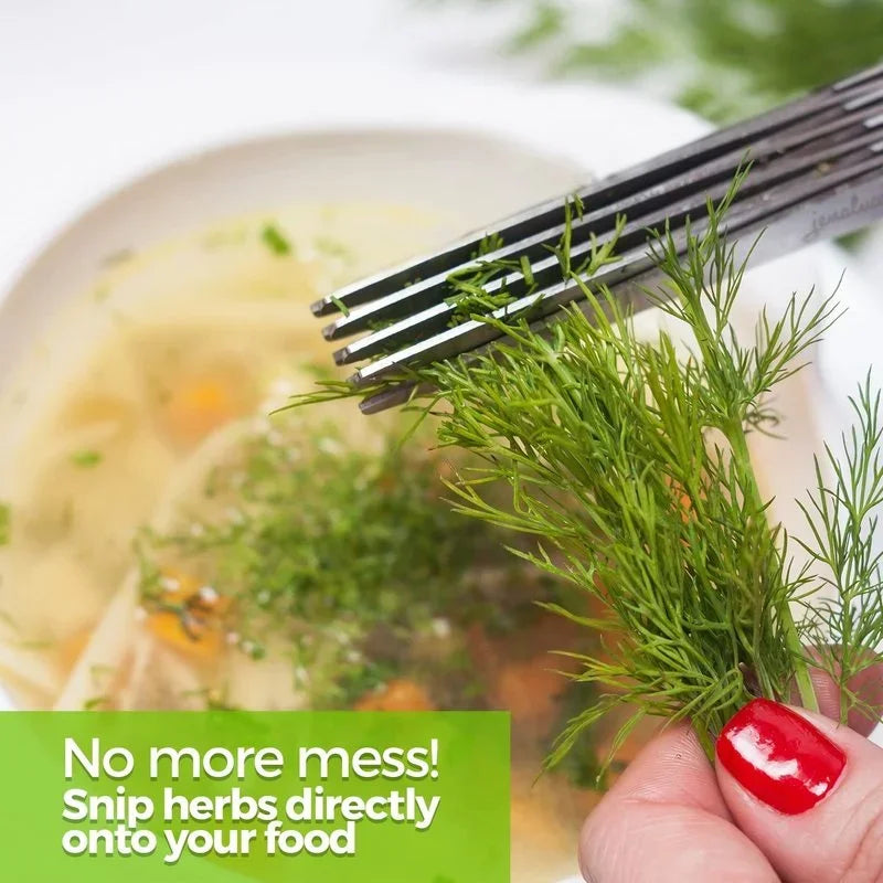 Muti-Layers Kitchen Scissors Stainless Steel Vegetable Cutter Scallion Herb Laver Spices cooking Tool Cut Kitchen Accessories 【free shipping】