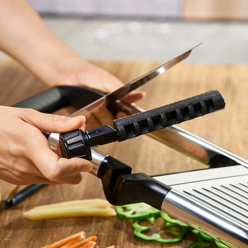 OMESER W1027 High Quality Adjustable Slicer Stainless Steel Vegetable Slicer Chopper Cutter for Potato Tomato Onion Carrot 【free shipping】