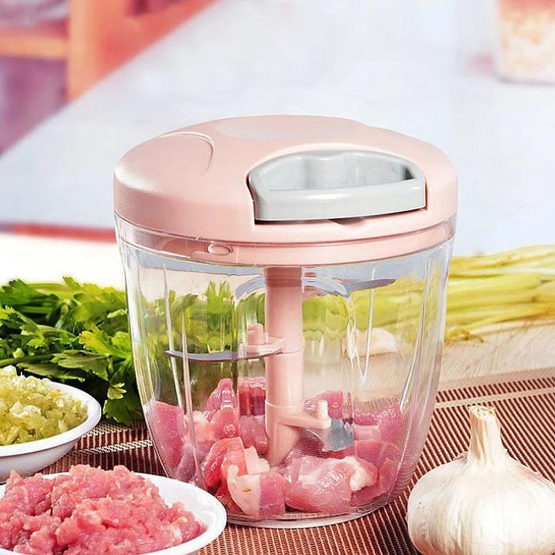 500/900ML Manual Meat Mincer Garlic Chopper Rotate Garlic Press Crusher Vegetable Onion Cutter Kitchen Cooking Accessories 【free shipping】