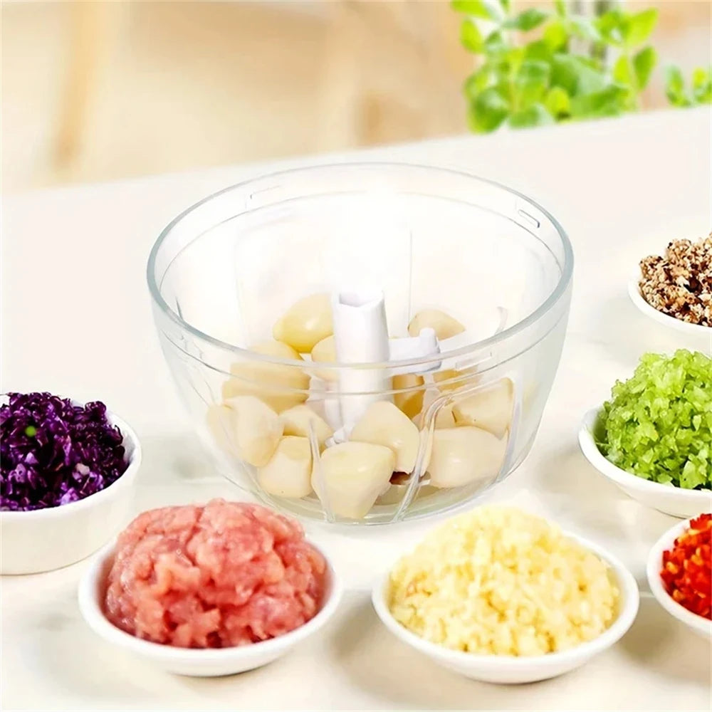 Manual Garlic Chopper Hand Pull String Vegetable Cutter Multifunctional Onions Mincer Ginger Fruits Nuts Kitchen Food Processor 【free shipping】