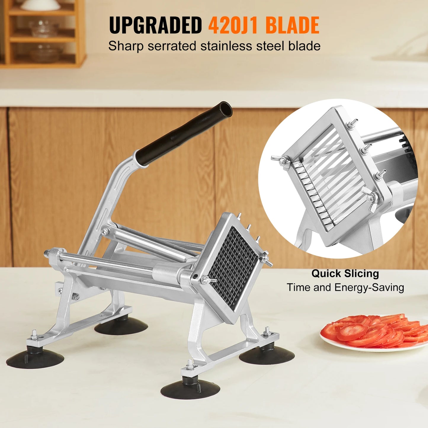 SucceBuy Commercial Vegetable Slicer 1/4 inch Stainless Steel and Aluminum Alloy for Radishes Onions Potatoes Lemons 【free shipping】