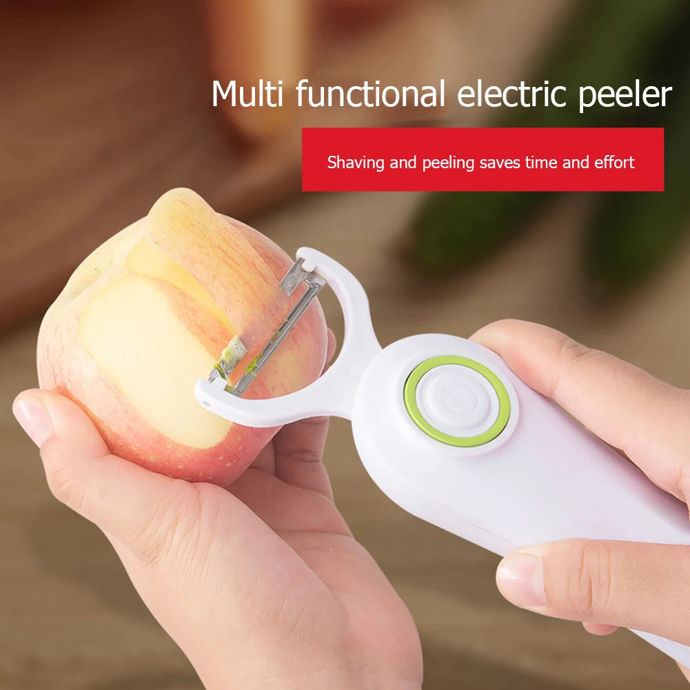 Fruit Vegetables Peeler with 3 Cutter Heads Potato Peeler USB Rechargeable Stainless Steel Safety Lightweight Home Kitchen Tool 【free shipping】