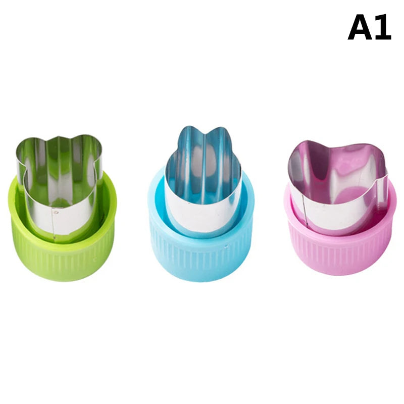 3pcs/set Star Heart Shape Vegetables Cutter Plastic Handle Portable Cook Tools Stainless Steel Fruit Cutting Die Kitchen Gadgets【free shipping】