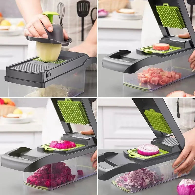 Multi-functional vegetable cutter, kitchen household, potato shreds, shredded and diced, radish grater, slicer 【free shipping】