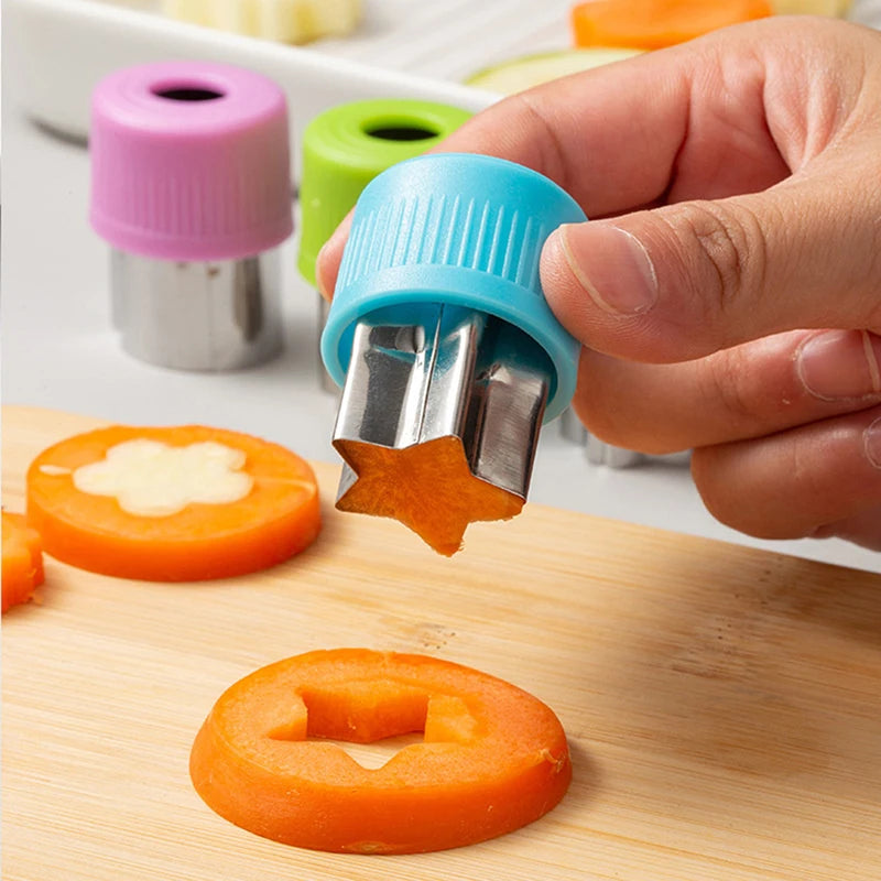 3pcs/set Star Heart Shape Vegetables Cutter Plastic Handle Portable Cook Tools Stainless Steel Fruit Cutting Die Kitchen Gadgets【free shipping】