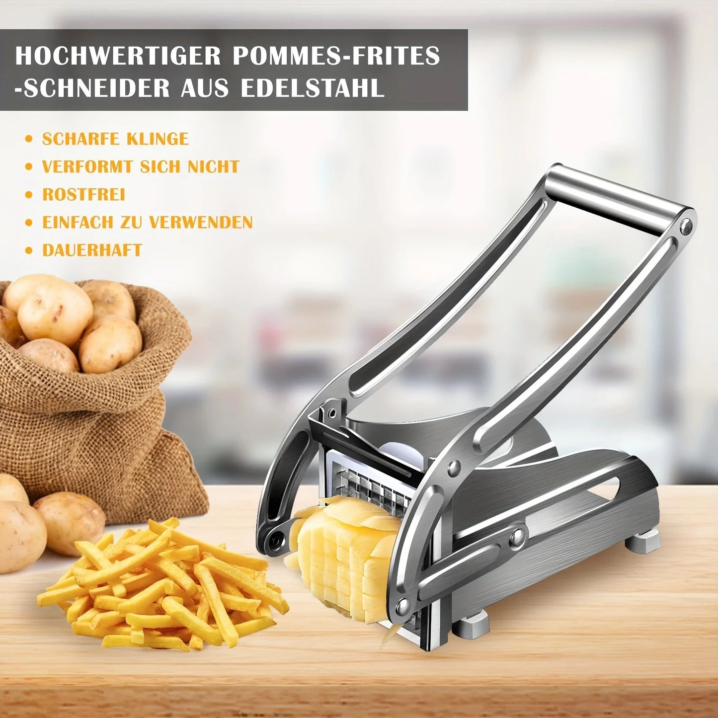 1 PC vegetable cutter, french fry cutter, stainless steel fruit cutter, french fry chopper, potato slicer 【free shipping】