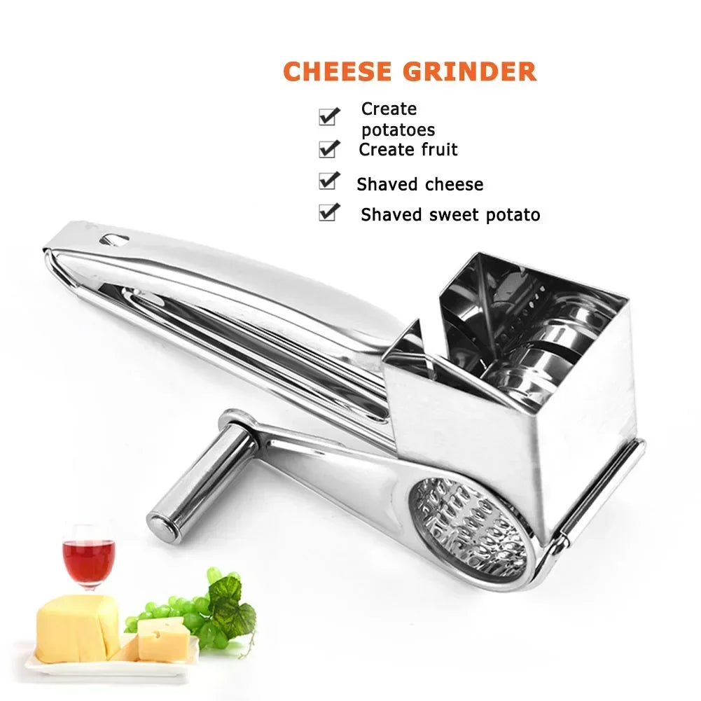 Rotary Cylinders Stainless Steel Cheese Grater Vegetable Cutter Slicer Shredder【free shipping】