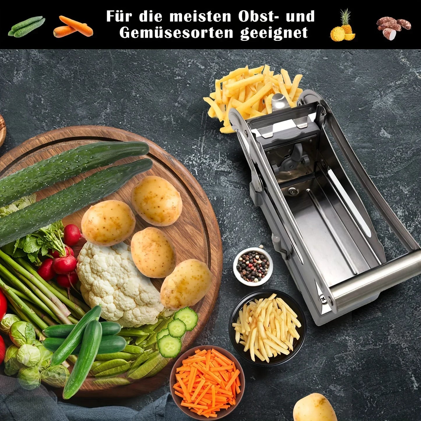 1 PC vegetable cutter, french fry cutter, stainless steel fruit cutter, french fry chopper, potato slicer 【free shipping】