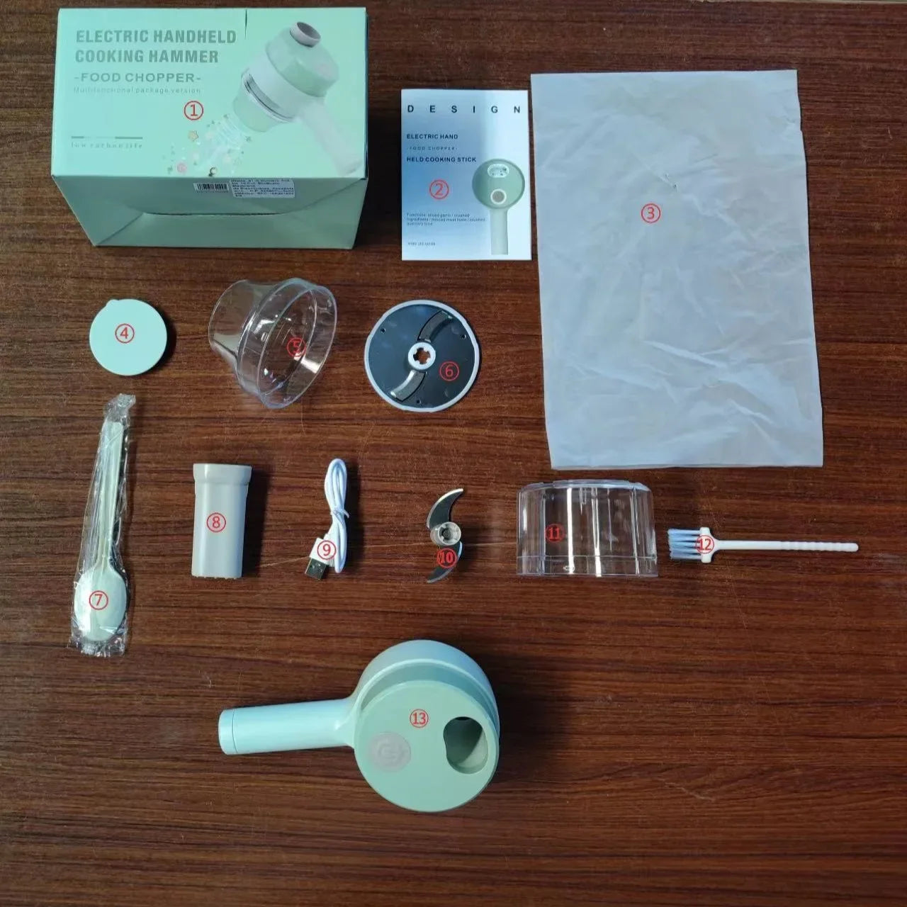 4In1 Electric Vegetable Cutter Set Handheld Wireless Electric Garlic Masher Food Chopper Meat Grinder Machine Food Peel Slice 【free shipping】