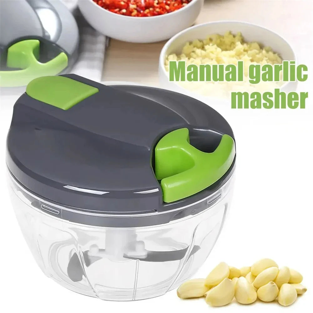 Manual Garlic Chopper Hand Pull String Vegetable Cutter Multifunctional Onions Mincer Ginger Fruits Nuts Kitchen Food Processor 【free shipping】