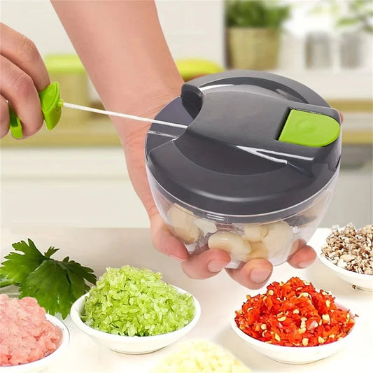 Manual Garlic Chopper Hand Pull String Vegetable Cutter Multifunctional Onions Mincer Ginger Fruits Nuts Kitchen Food Processor 【free shipping】