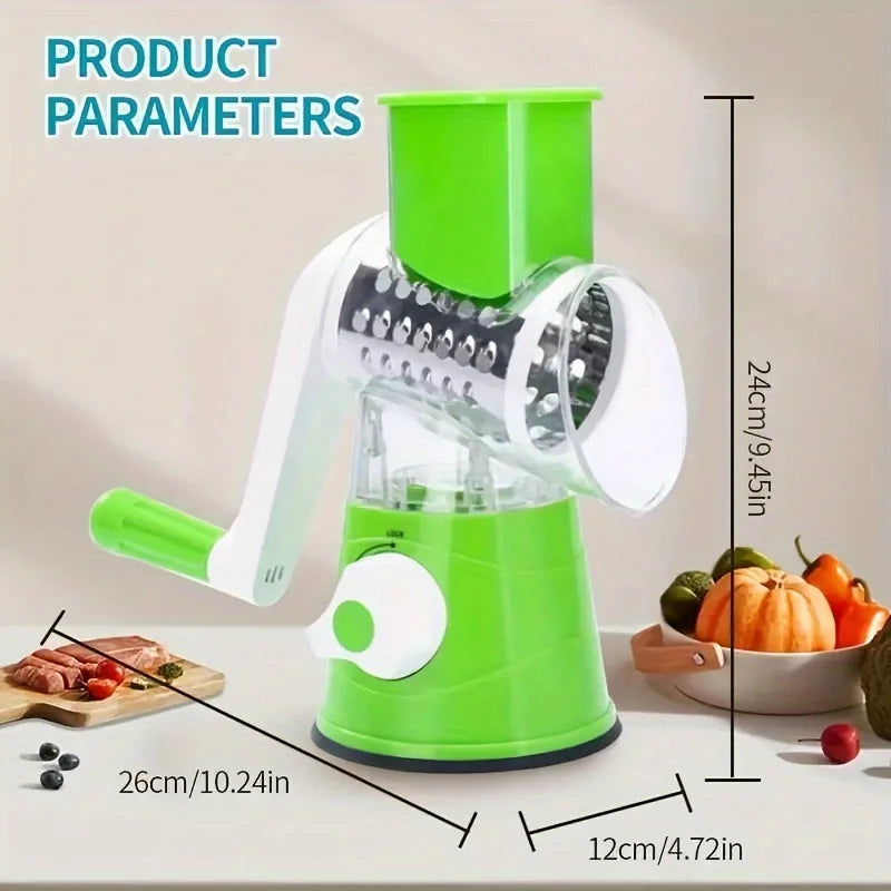 1pc Highly efficient and versatile Vegetable and Fruit Slicer Grater - benchtop drum cutter with drum design for fast, even shre 【free shipping】