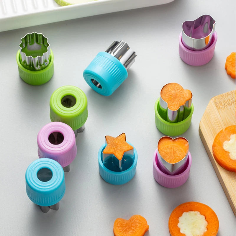 3pcs/set Star Heart Shape Vegetables Cutter Plastic Handle Portable Cook Tools Stainless Steel Fruit Cutting Die Kitchen Gadgets【free shipping】