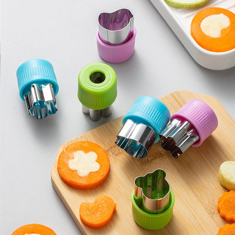 3pcs/set Star Heart Shape Vegetables Cutter Plastic Handle Portable Cook Tools Stainless Steel Fruit Cutting Die Kitchen Gadgets【free shipping】