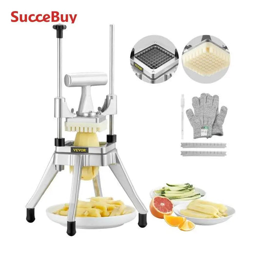 SucceBuy 3/8,1/4 Inch Manual Fruit Vegetable Dicer Cutter Commercial Food Cutter Stainless Steel Slicer Home Restaurant Kitchen 【free shipping】