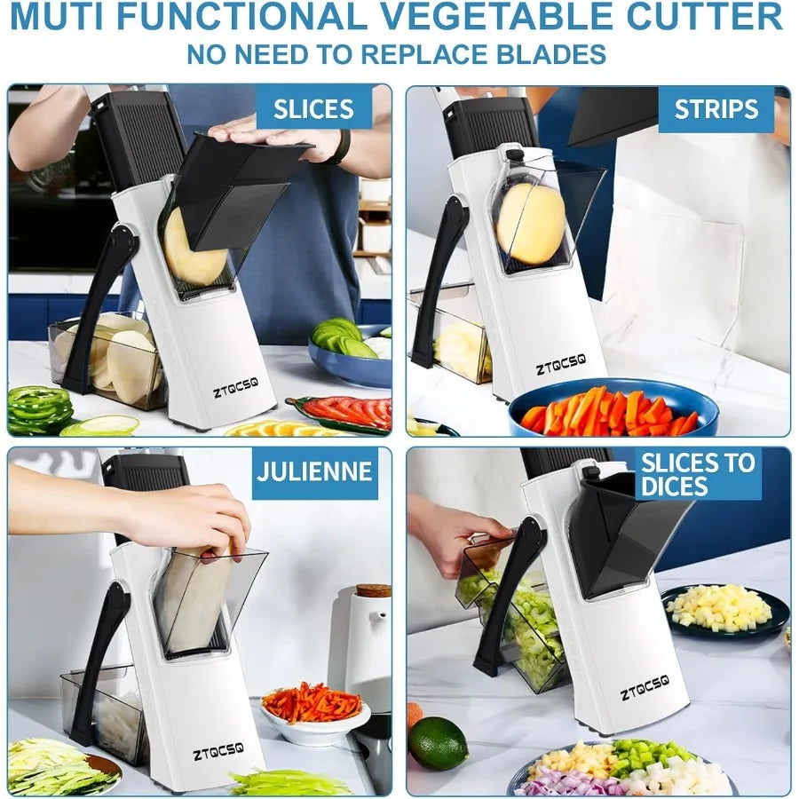 Upgraded All-in-1 Mandoline Slicer for Kitchen with Adjustable Blade: Detachable Design for Efficient Slicing Dicing Shredding 【free shipping】