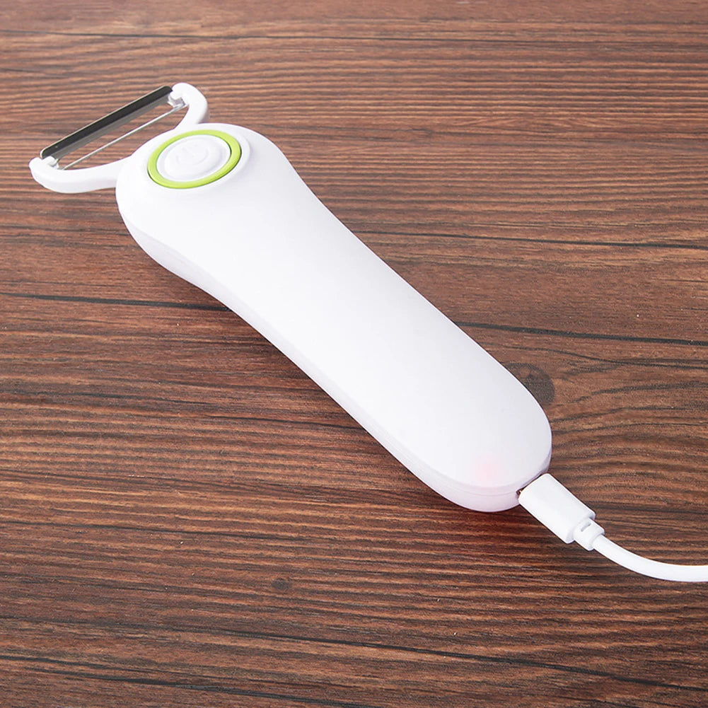 Fruit Vegetables Peeler with 3 Cutter Heads Potato Peeler USB Rechargeable Stainless Steel Safety Lightweight Home Kitchen Tool 【free shipping】